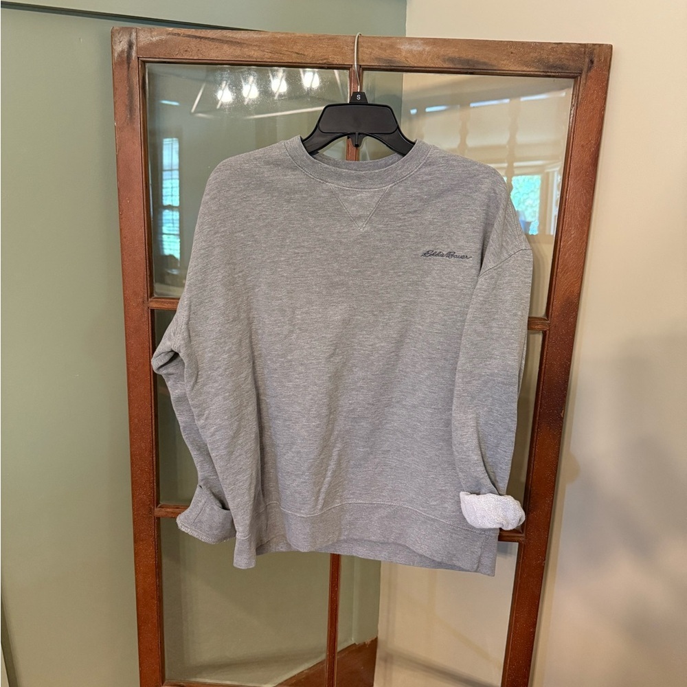 Eddie Bauer Men’s Gray Cotton Pullover Crewneck Sweatshirt - Size Medium